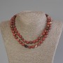 Long Red Jasper Necklace Smooth Round Beads, Diameter 9mm+-, Length 84cm+