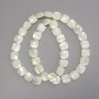 Mother-of-Pearl Square Beads, Diameter 10x10mm+-, Length 40cm+- on Fishing Line