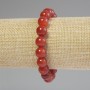 Carnelian Bracelet, smooth round beads, diameter 10mm+-, length 18mm+- stretch