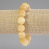 Yellow Agate Bracelet, smooth round bead, diameter 14mm+-, length 18cm+- stretch