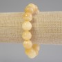 Yellow Agate Bracelet, smooth round bead, diameter 14mm+-, length 18cm+- stretch