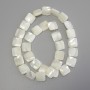 Mother-of-Pearl Square Beads, Diameter 12x12mm+-, Length 40cm+- on Fishing Line