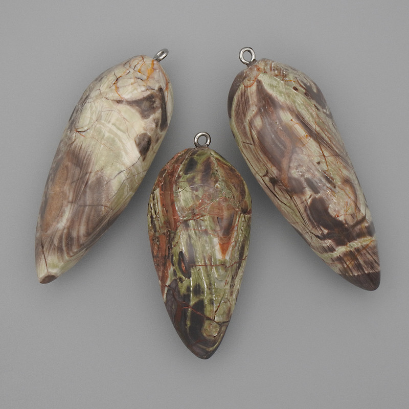Picasso Jasper Pendant, Natural Stone 56x22mm (+-)