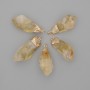 Citrine Pendant, Treated, Assorted Sizes 28-33x10-15mm+/- Gold-Tone Metal