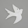 Swallow Pendant Charm made of Natural White Mother-of-Pearl 27x25x3mm