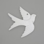 Swallow Pendant Charm made of Natural White Mother-of-Pearl 27x25x3mm