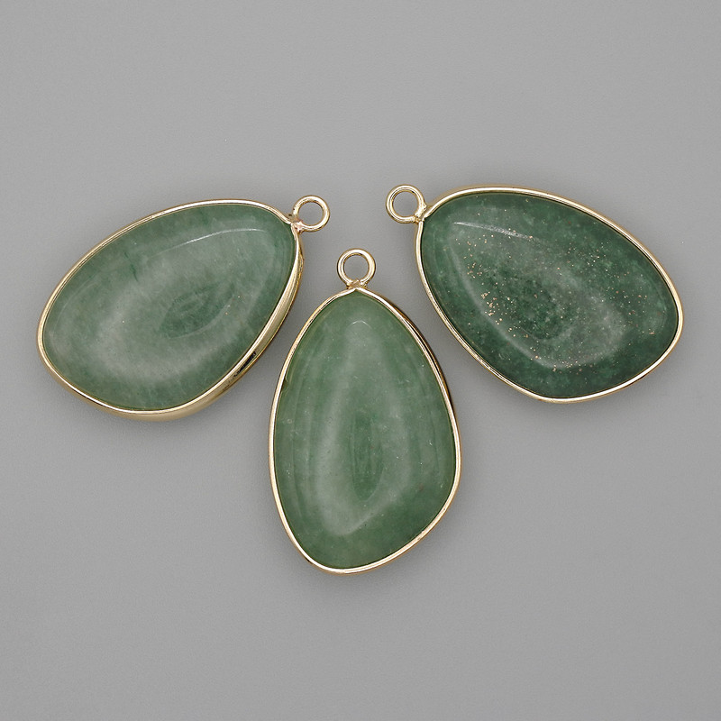 Jade Pendant in Gold-Tone Setting 21x35mm+