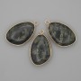 Ocean Jasper Pendant in Gold-Tone Metal Setting 21x35mm+