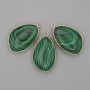 Malachite Pendant in Gold-Tone Metal Setting 21x35mm+