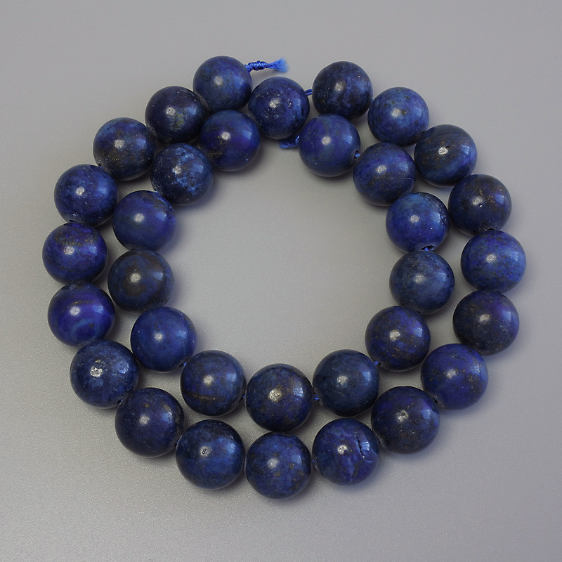 Lapis Lazuli Beads, Smooth Ball, Diameter 12mm+/- on Thread, Length 38cm+