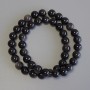 Silver Obsidian Smooth Round Beads, Diameter 9mm+/-, on Fishing Line, Length 38cm+