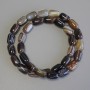 Agate Barrel Beads, diameter 12x8mm+- on fishing line, length 39cm+