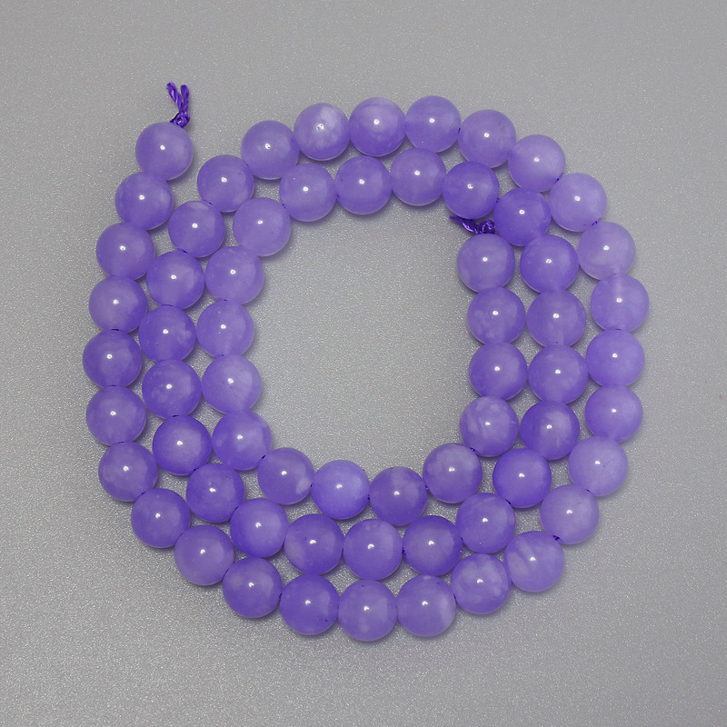Lavender Amethyst Smooth Round Beads, Diameter 6mm+/-, on Thread, Length 38cm+