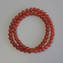 Carnelian beads smooth ball 6mm diameter on thread, length 37cm+