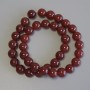 Carnelian Beads, Smooth Ball, Diameter 10mm+/- on Fishing Line, Length 36cm+