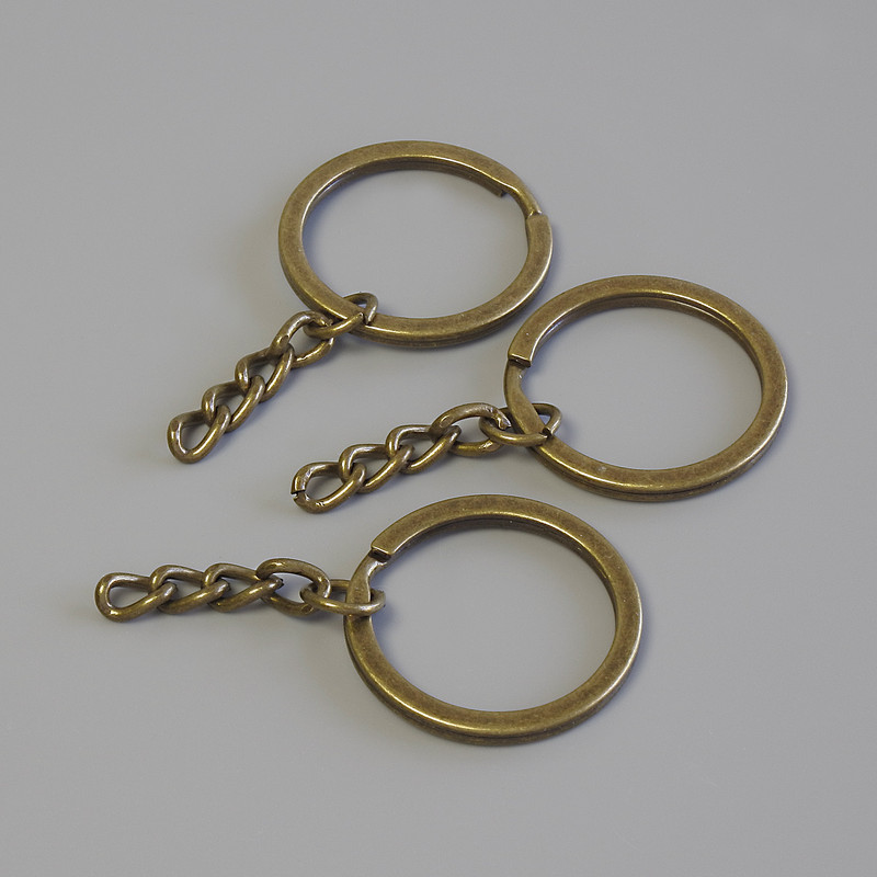 Price per Pack/10pcs Keychain Ring Base, Diameter 28mm+/-, Length 5cm+