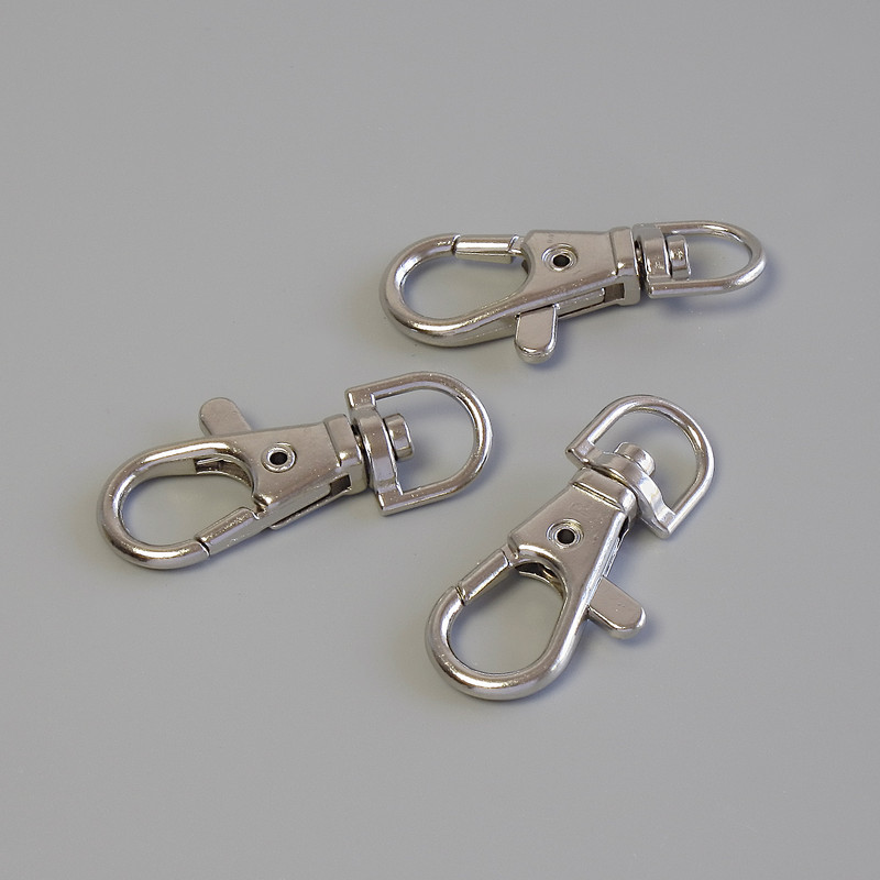 Price per Pack/10pcs Carabiner Clasp, Diameter 37x16mm Silver Metal Colour