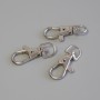 Price per Pack/10pcs Carabiner Clasp, Diameter 37x16mm Silver Metal Colour