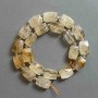 Citrine Beads faceted rectangular bar 16-17×11-12mm+- seed beads 4mm+- on thread, length 40cm+