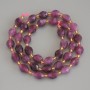 Tourmaline Rubellite Faceted Nugget Beads, diameter 8x6.5mm+/-, seed beads 3mm+/-, on strand, length 38cm+
