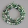 Emerald Faceted Cube Beads, diameter 4x4mm+/- on a strand, length 39cm+