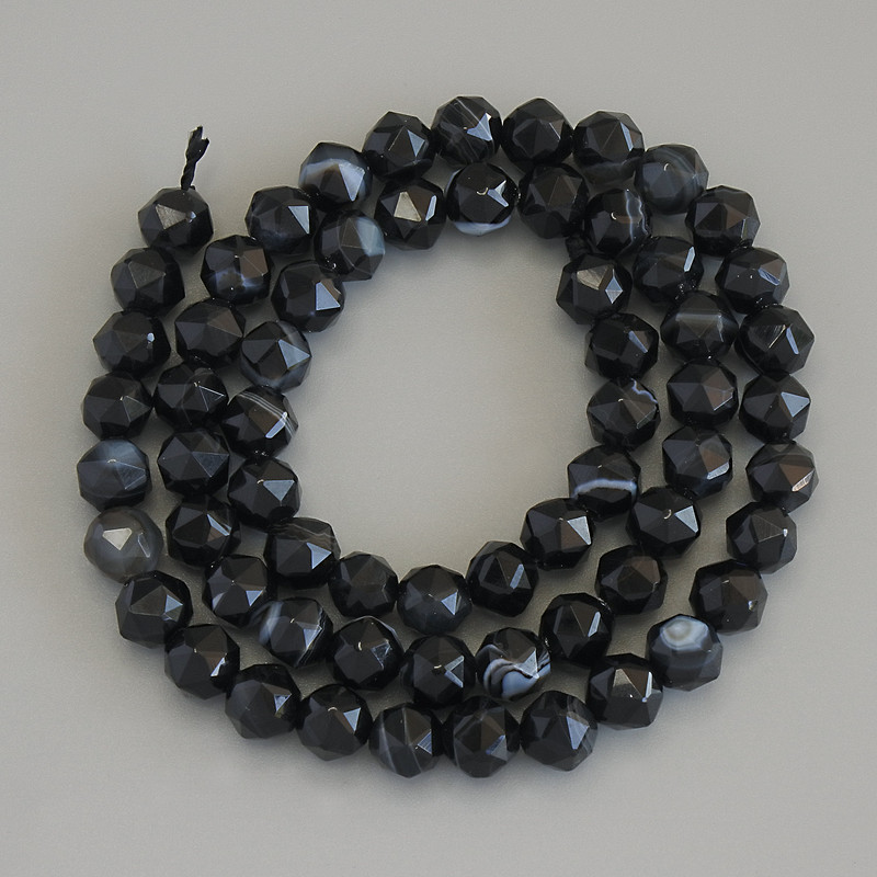 Agate Faceted Beads, diameter 6mm+/- on a strand, length 36cm+