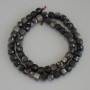 Silvery Obsidian Faceted Cube Beads, diameter 7x7mm+/-, on strand, length 40cm+