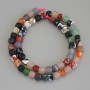 Agate Assorted Faceted Cube Beads, diameter 7x7mm+/-, on strand, length 40cm+