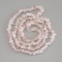 Rose Quartz Chip Beads, Diameter 7-10x5mm+/-, on Fishing Line, Length 80cm+