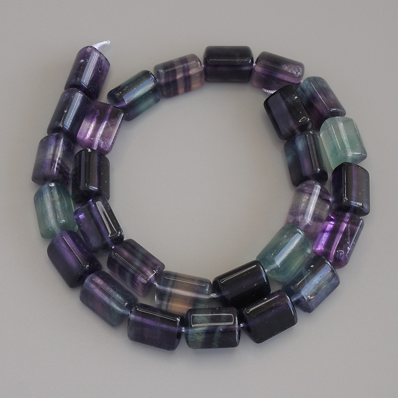 Fluorite Beads, triangular beads, diameter 14x10x10x10mm+/-, on a thread, length 40cm+