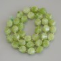 Chrysolite Olivine Beads, faceted rhombus, diameter 9x8mm+/-, seed beads 3mm+/-, on a thread, length 36cm+