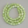 Chrysolite Olivine Beads, faceted rhombus, diameter 6x5mm+/-, on a thread, length 37cm+