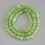 Chrysolite Olivine Beads, faceted cube, diameter 5x5mm+/-, on a thread, length 36cm+