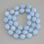 Aquamarine Beads Faceted Grain, diameter 10x8mm+/- seed beads 3mm+/- on a thread, length 38cm+