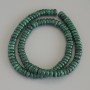 Malachite Rondelle Beads, diameter 7.5x2-4mm+/-, on fishing line, length 41cm+
