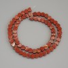 Red Jasper Heart Beads, diameter 6x6x2.5mm+/-, on fishing line, length 37cm+