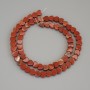 Red Jasper Heart Beads, diameter 6x6x2.5mm+/-, on fishing line, length 37cm+