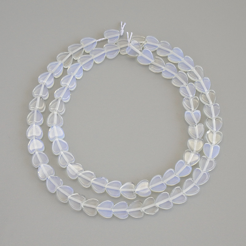 Moonstone Heart Beads, Diameter 6x6x2mm+/-, on a Strand, Length 39cm+
