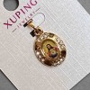 “Icon” Pendant Xuping with White Rhinestones, Diameter 20x13mm+/-, Length 24mm+/-, 18K Gold Plated