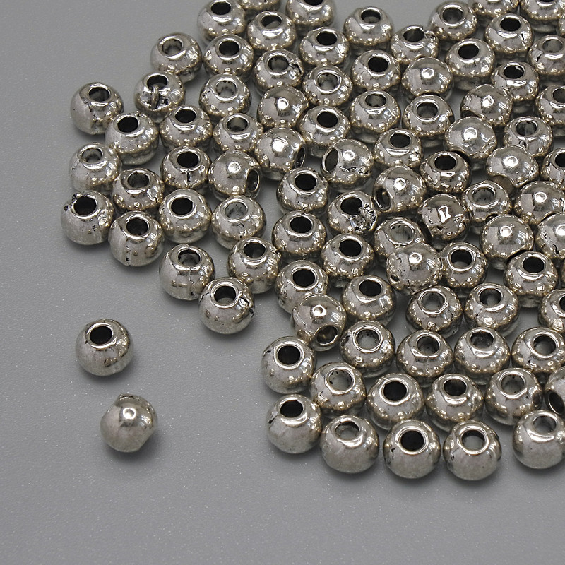 Findings – Insert Bead, Silver Metal Colour, Diameter 4x3.5mm+/-, Hole Diameter 1.6mm+/-, Pack 20g (~108pcs)