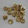 Findings – Cross Insert Bead, Gold Metal Colour, Diameter 9x9x4.5mm+/-, Hole Diameter 2.8mm+/-, Pack 20g (~18pcs)