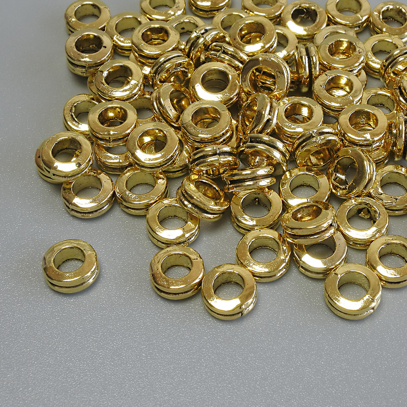 Bead Insert Finding, Gold Metal Colour, Diameter 6x2.5mm+/-, Hole 3.2mm+/-, Pack 20g (~77pcs)