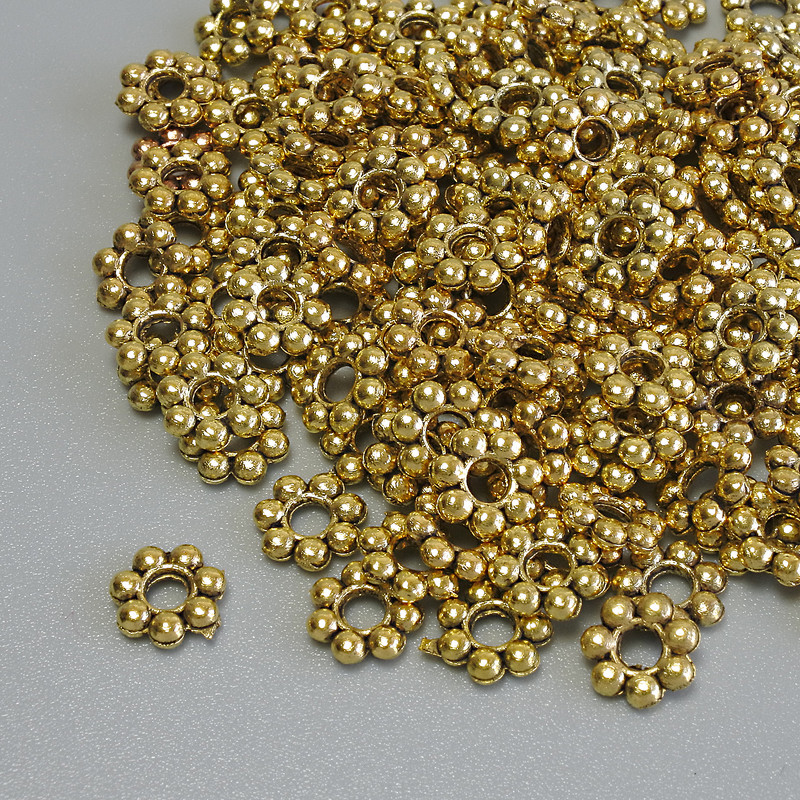 Finding Spacer Bead, Metal Colour Gold, Diameter 6x1.5mm +/- Hole Diameter 2.2mm +/- Pack 20g (~144pcs)
