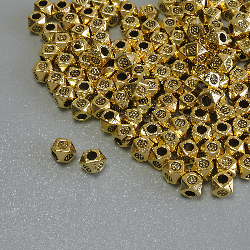 Findings Spacer Bead, Gold Colour Metal, Diameter 3x3mm+/- Hole 1.7mm+/-, Pack 20g (~128 pcs)