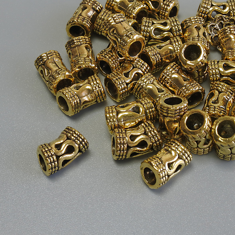 Findings Spacer Bead, Gold Colour Metal, Diameter 9x5mm+/- Hole 3.5mm+/-, Pack 20g (~29 pcs)