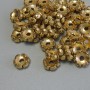 Findings Spacer Bead, Gold Colour Metal, Diameter 7x3mm+/- Hole 1.9mm+/-, Pack 20g (~44 pcs)