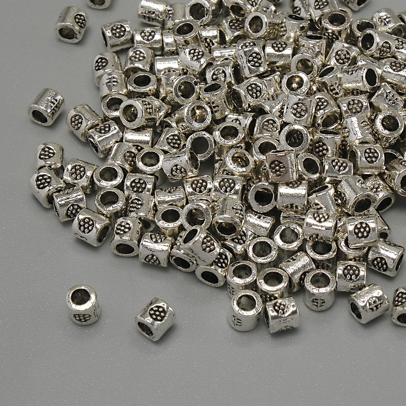 Findings Bead Spacer, silver metal colour, diameter 3x3mm +/-, hole diameter 2mm +/-, packaging 20g (~195 pcs)