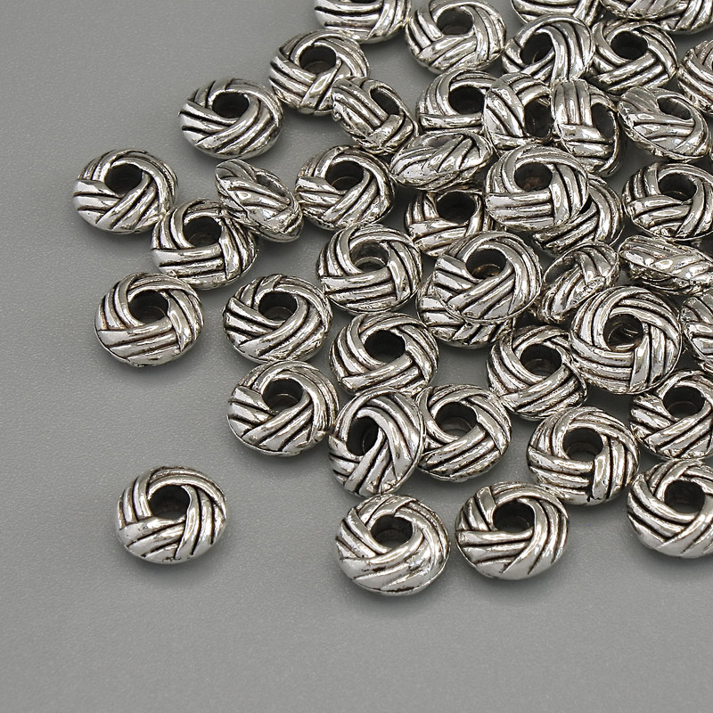 Findings Spacer Bead, Silver Metal Colour, Diameter 5x2.5mm+/- Hole 2mm+/-, Pack 20g (~56pcs)