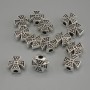 Findings Cross Spacer Bead, Silver Metal Colour, Diameter 11x11x5mm+/- Hole 3mm+/-, Pack 20g (~13pcs)