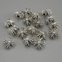 Findings Cross Spacer Bead, Silver Metal Colour, Diameter 9.5x9.5x7mm+/- Hole 2mm+/-, Pack 20g (~17pcs)